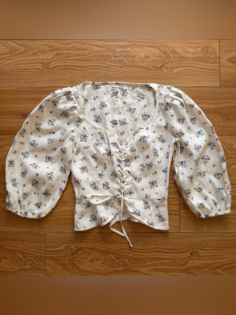 [reformation] barrett linen floral top - Picture 6 of 11